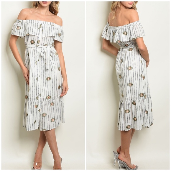 LAST ONE❗STYLE RACK Nordstrom Embroider Midi Dress - Picture 9 of 13